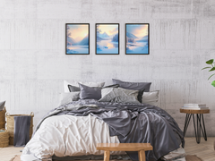 gefrorener Fluss im Abendlicht - Romantik