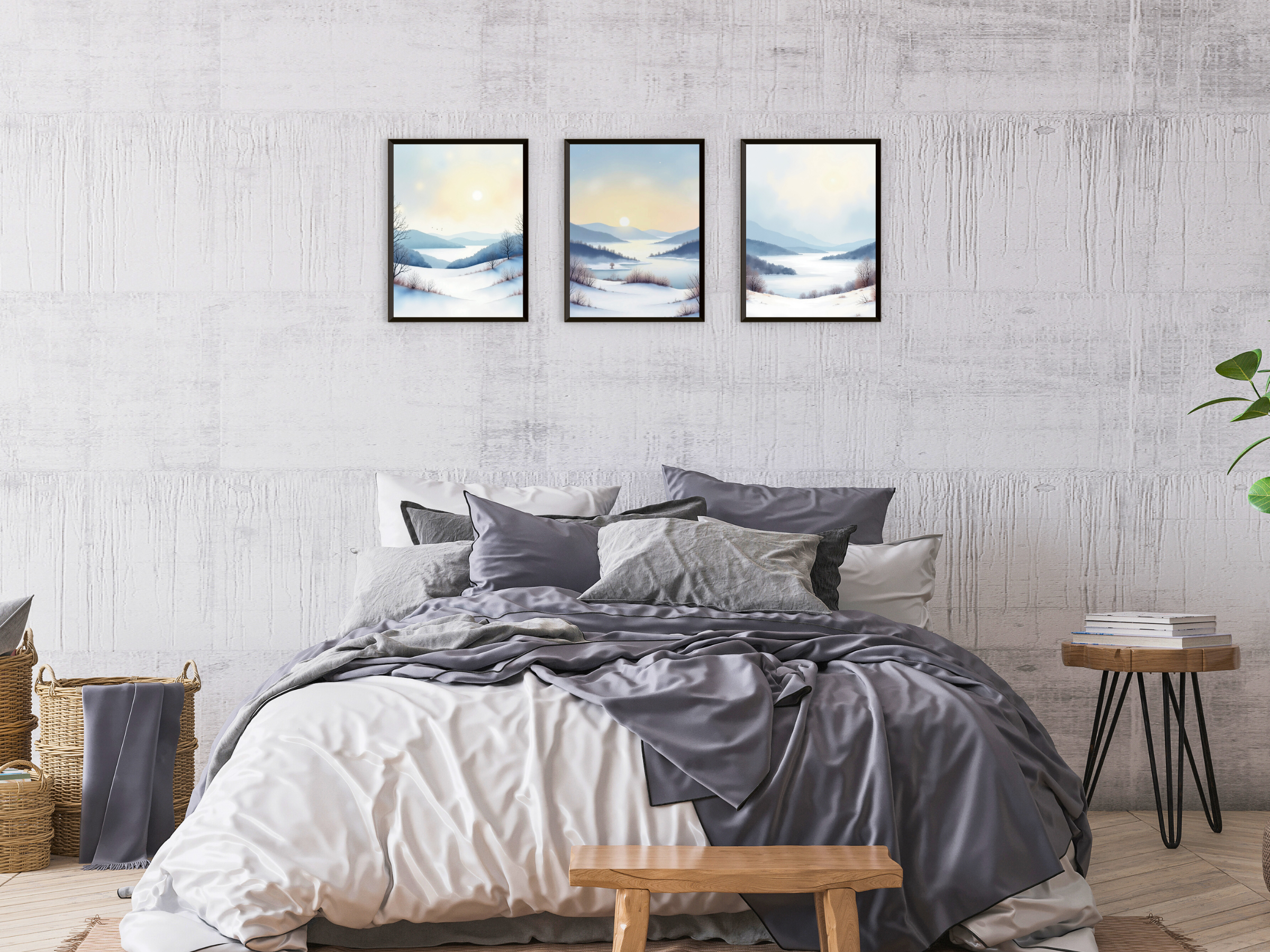 weisse Winterlandschaft - Aquarell