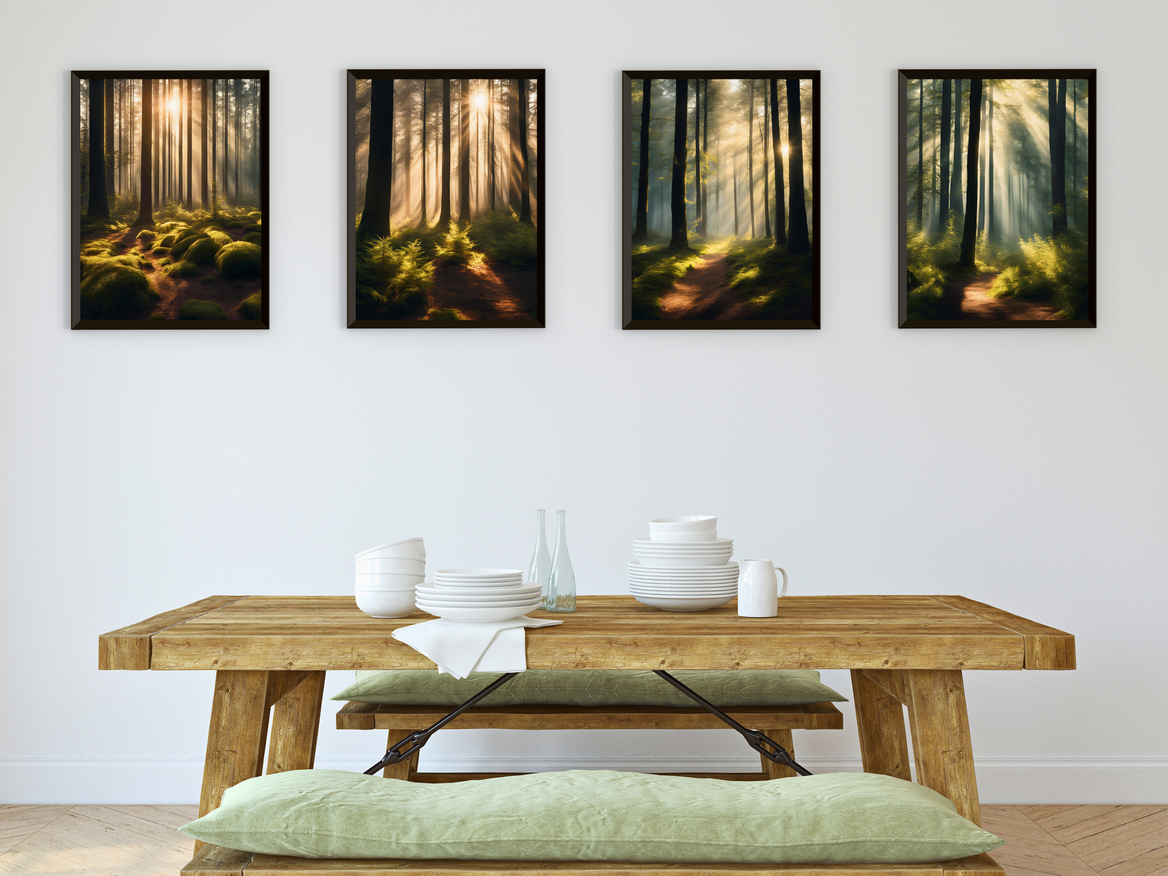 Forest Clearing with Rays of Sunshine - Romanticism