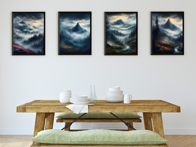 Mystical Mountain Landscape with Fog - Romanticism
