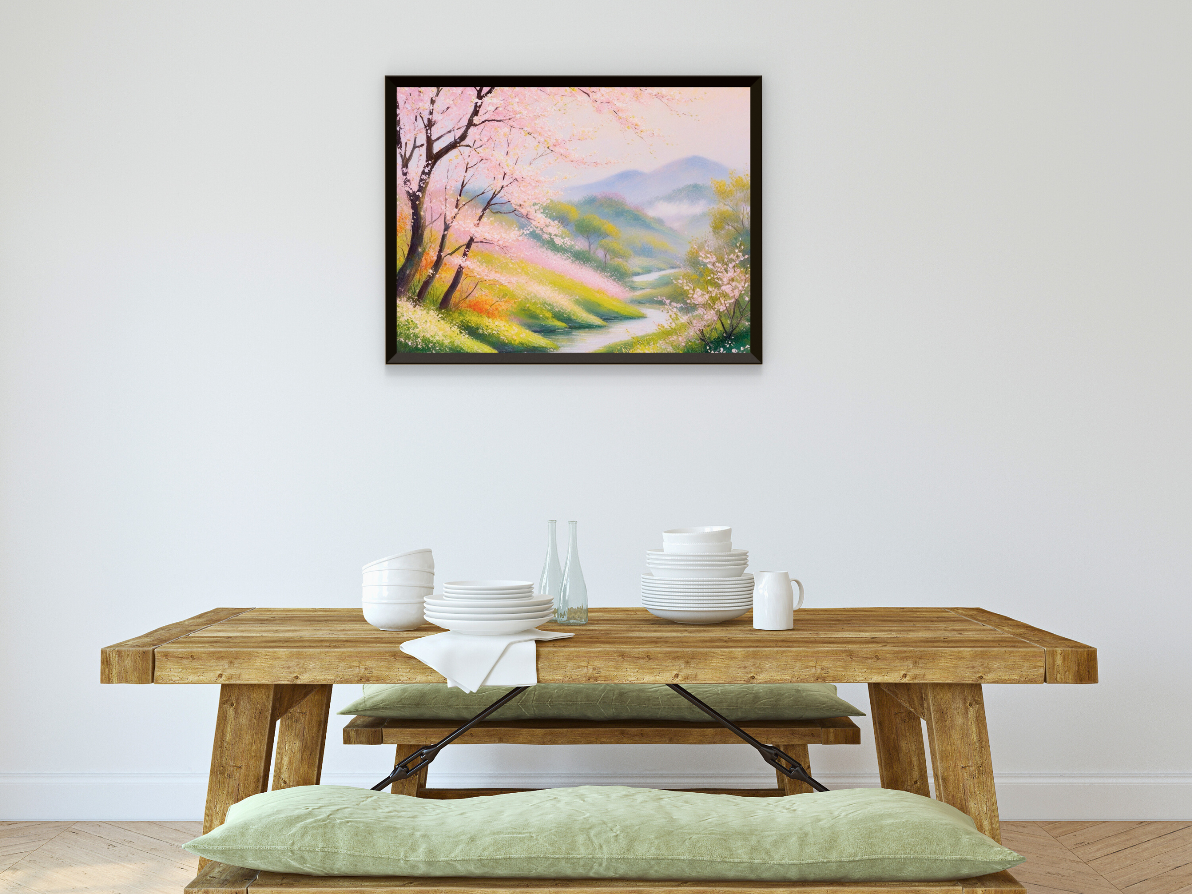 Frühling in Flusslandschaft - Impressionismus