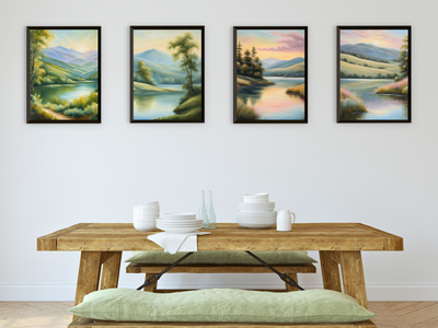 ruhige Flusslandschaft bei Morgendämmerung - Romantik