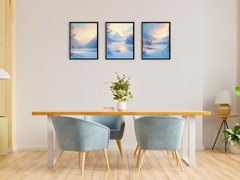 gefrorener Fluss im Abendlicht - Romantik