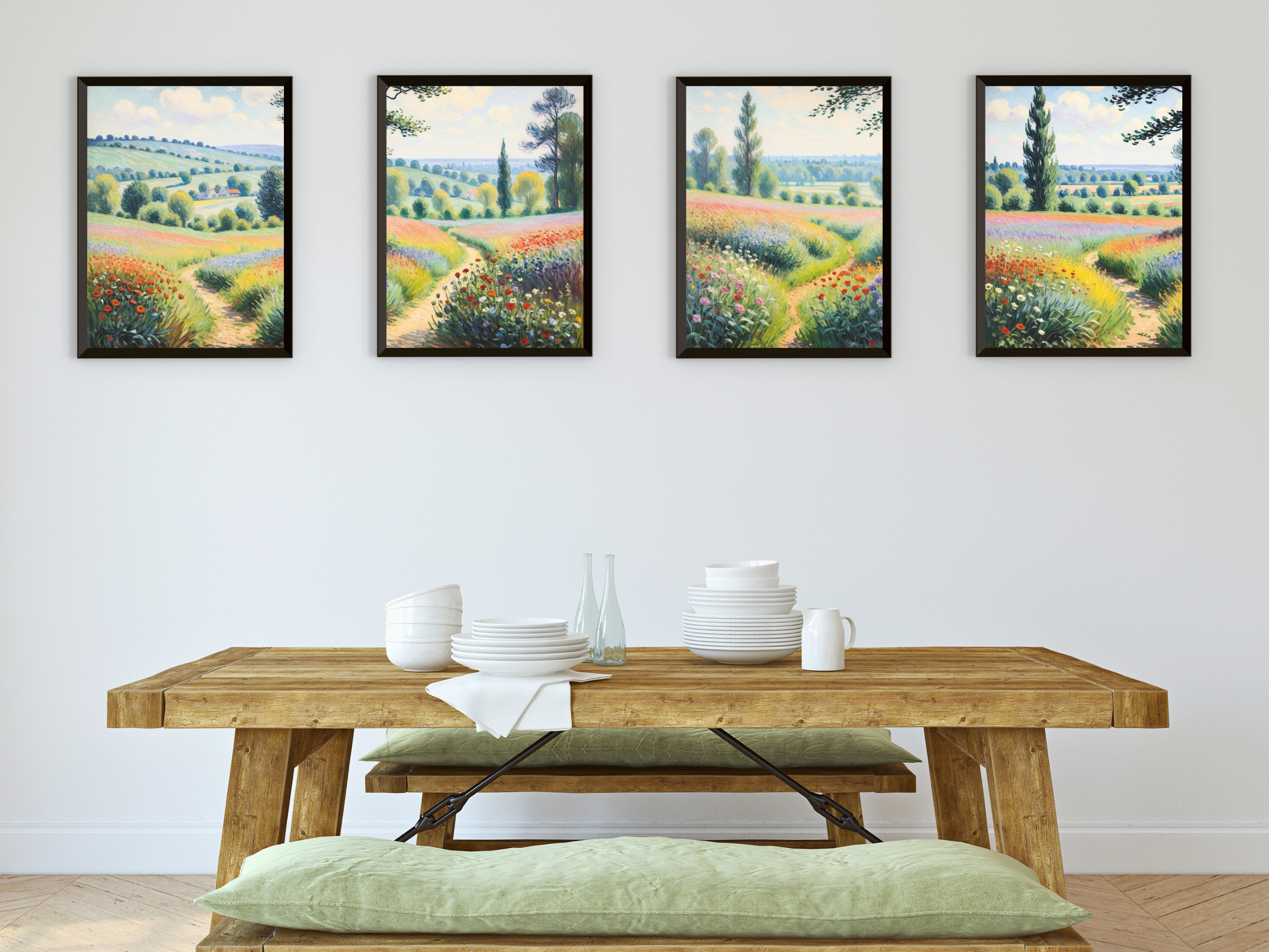 Bleuets - style vintage Claude Monet