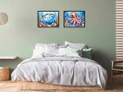 Sea Creatures - Fish and Shellfish - Watercolor