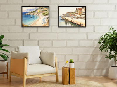 Italian Seaside Resorts in the 1920s - Watercolor