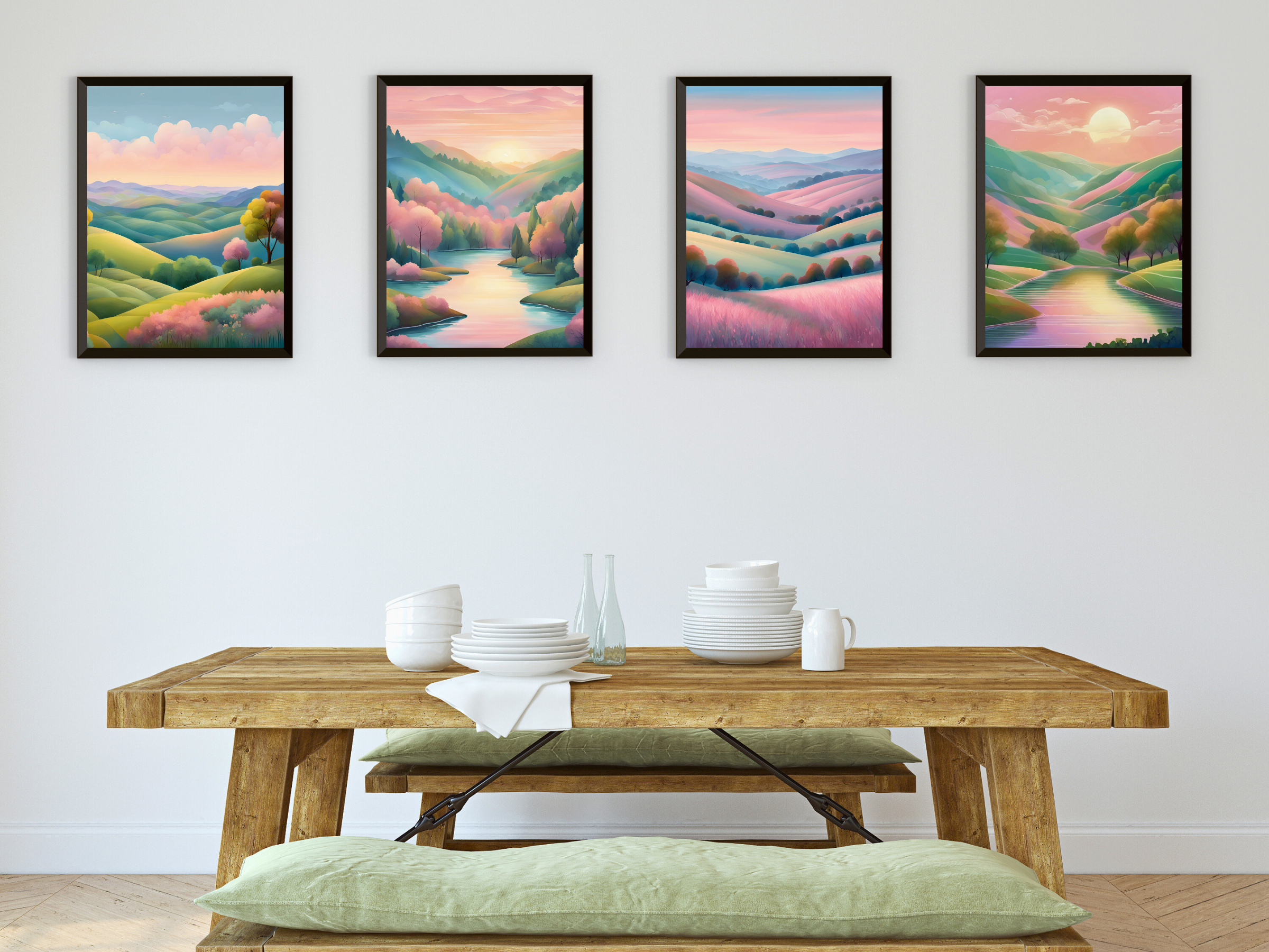 paysage de collines surréaliste et harmonieux - Surréalisme