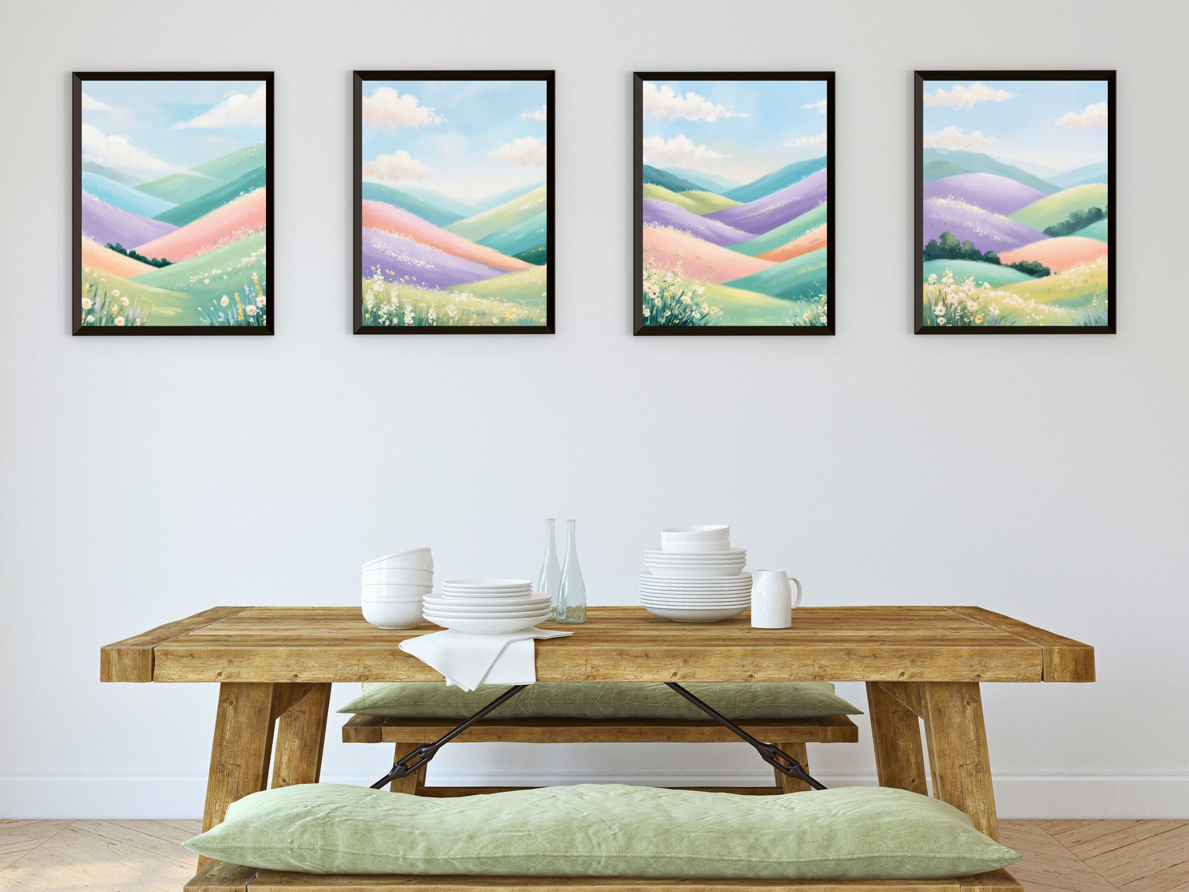 Paysage vallonné en été - Peinture abstraite