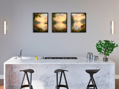 Sonnenuntergang über stillem Wasser - Romantik