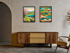 Hills in Spring - Abstract Painting