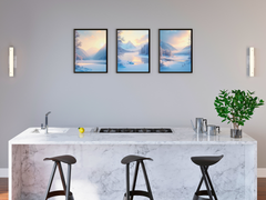 gefrorener Fluss im Abendlicht - Romantik