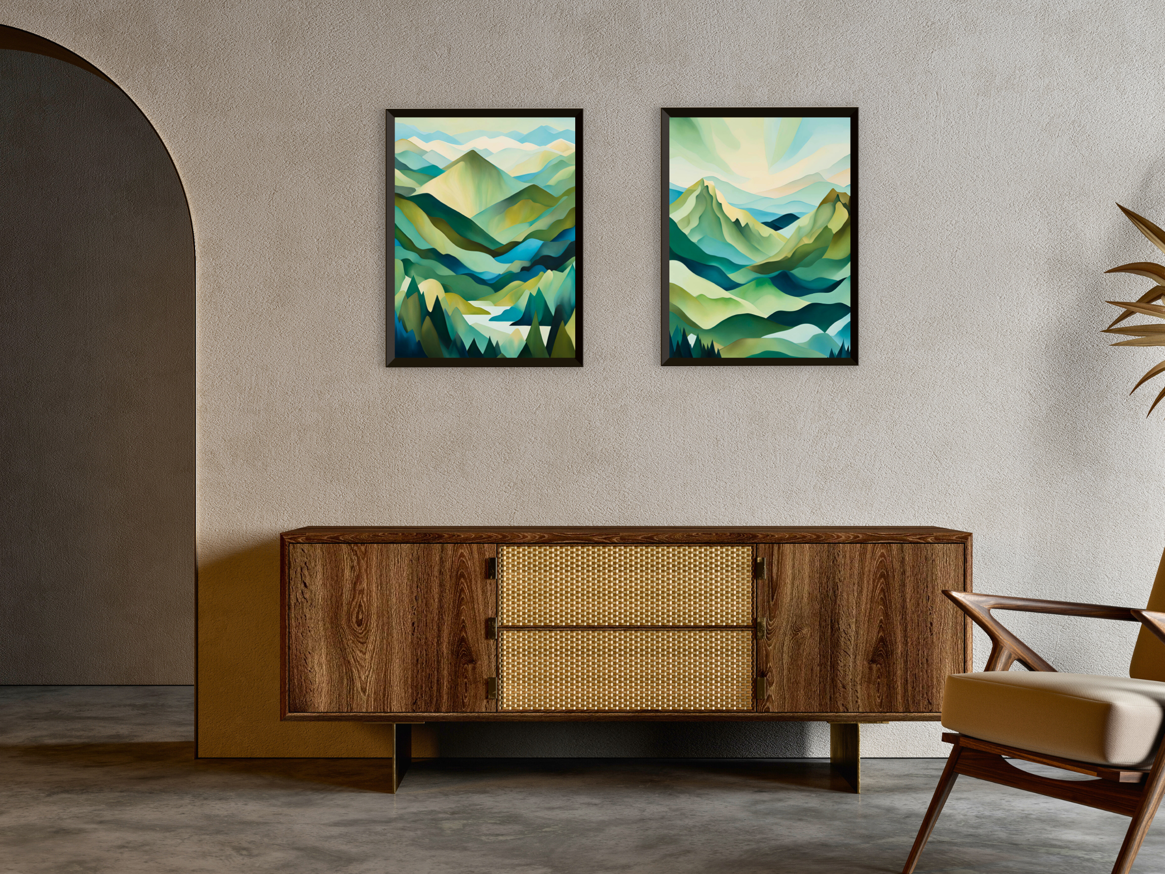 Harmony of the Mountains - Abstract Painting