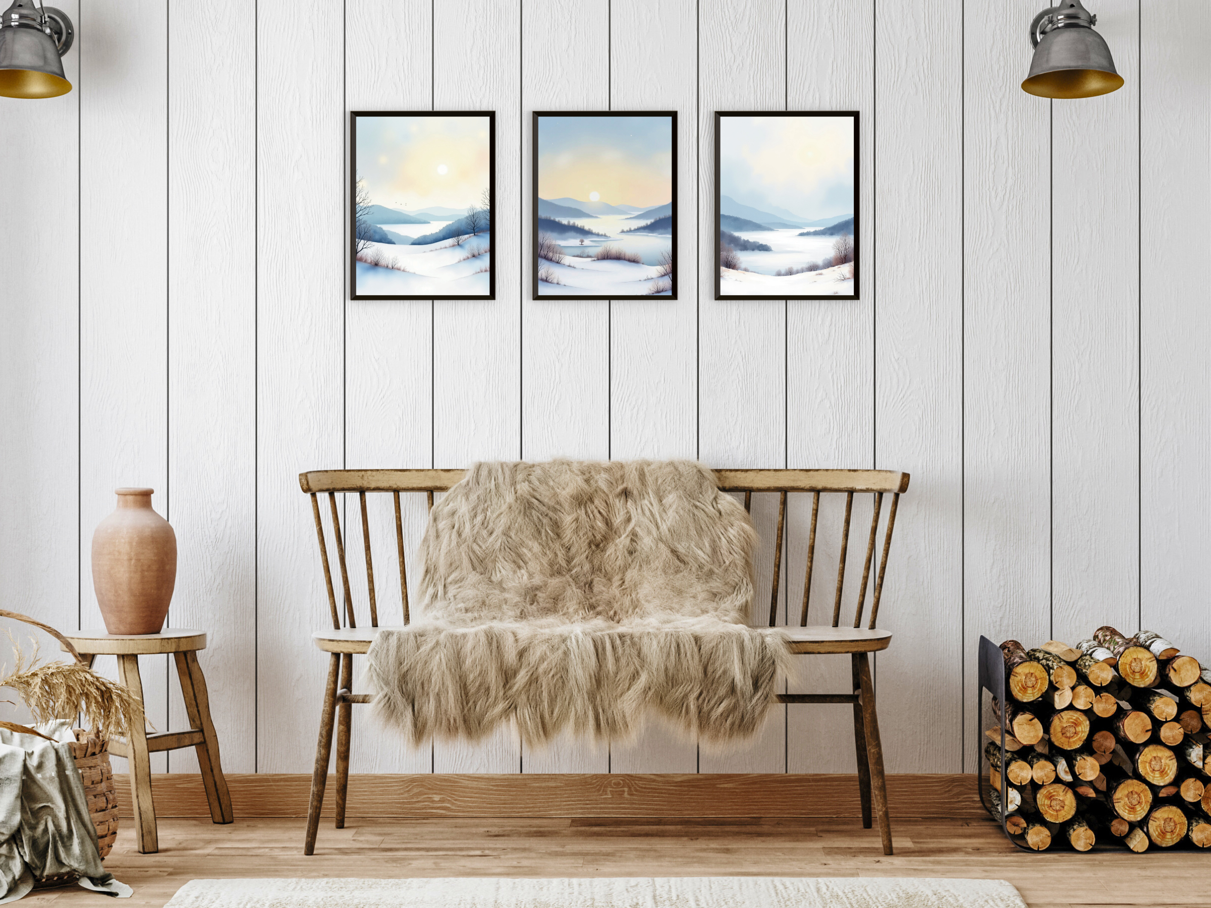 weisse Winterlandschaft - Aquarell
