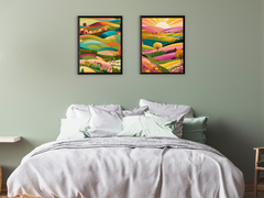 Hills in Spring - Abstract Painting