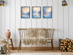 gefrorener Fluss im Abendlicht - Romantik