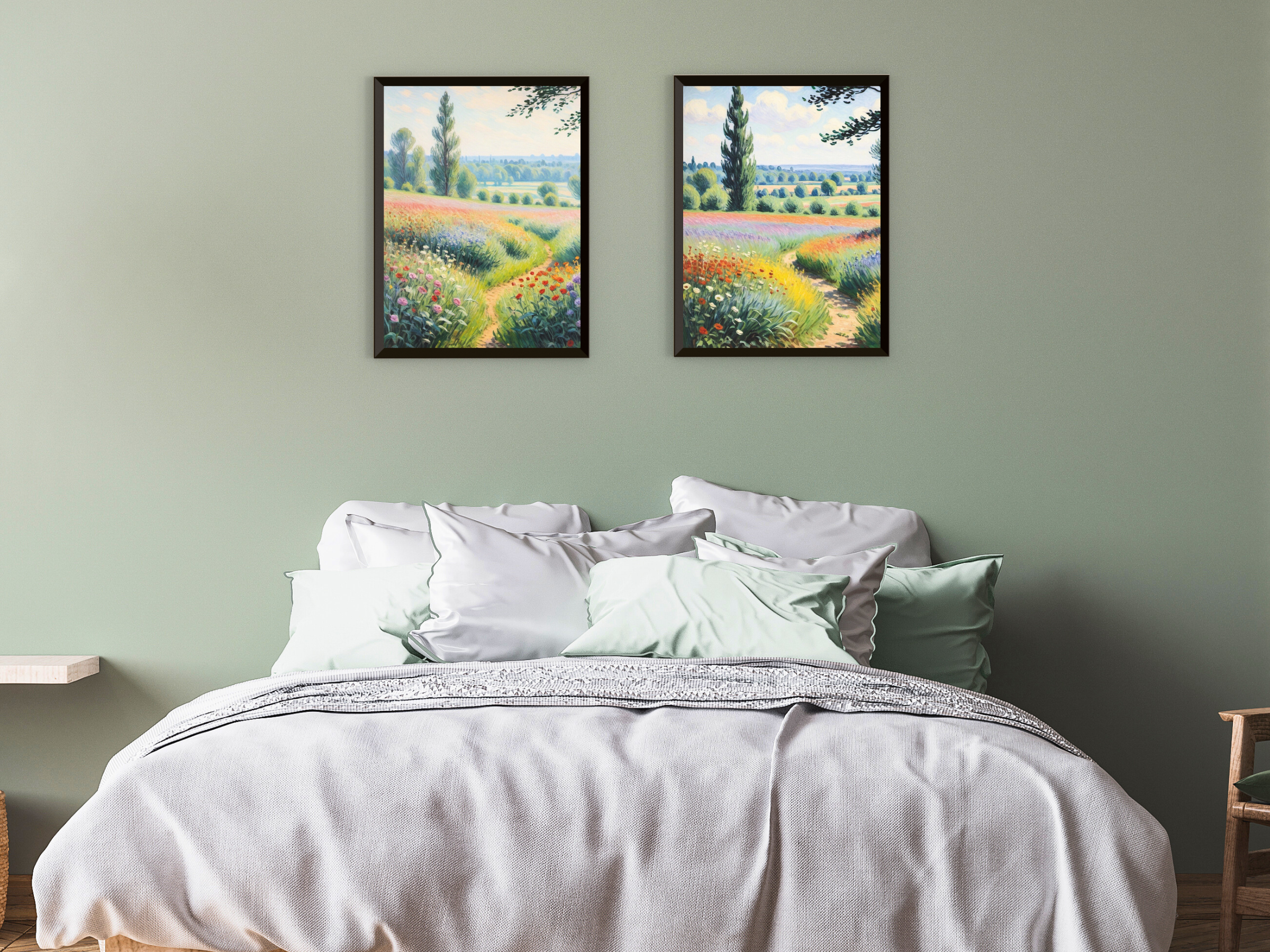 Bleuets - style vintage Claude Monet