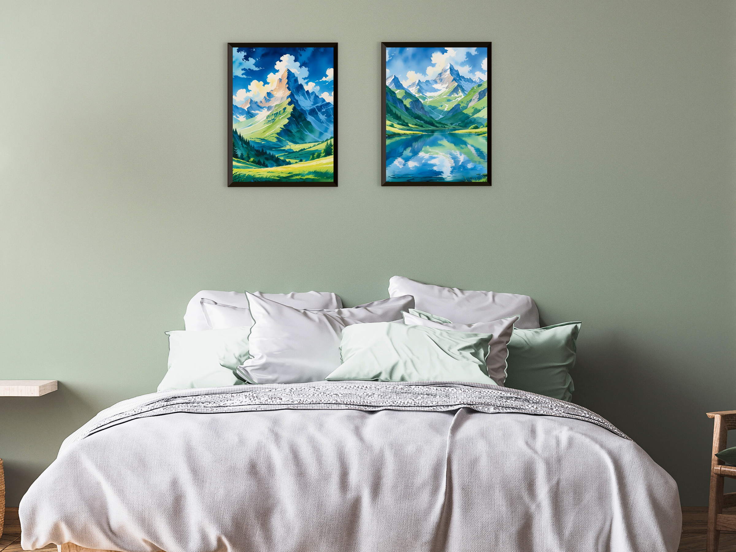Berglandschaft im Sommer - Aquarell