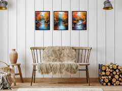 Flusslandschaft im Herbstglanz - Expressionismus