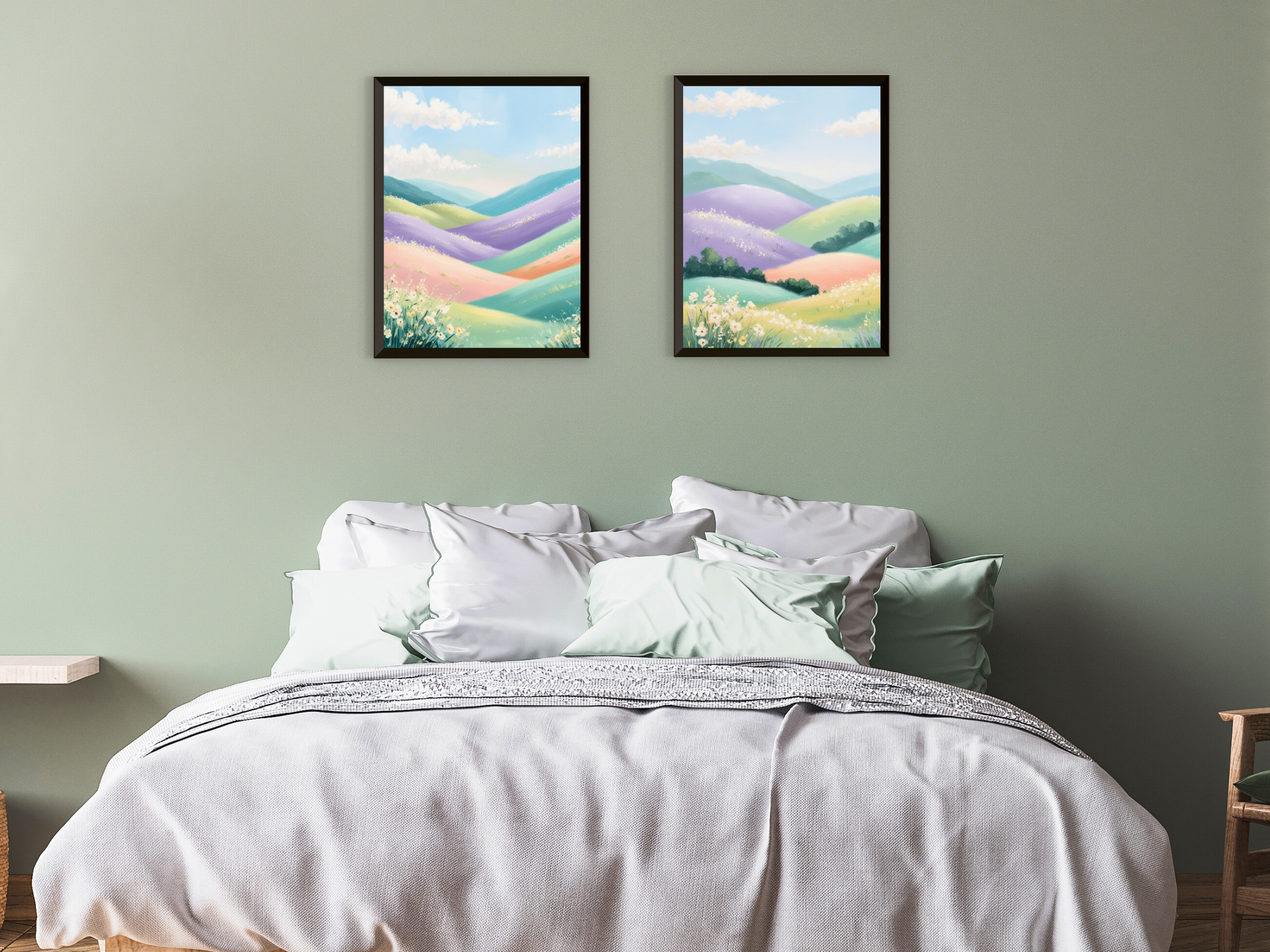 Paysage vallonné en été - Peinture abstraite