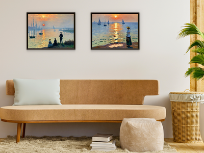 Sonnenuntergang am Meer - Vintage Stil Claude Monet